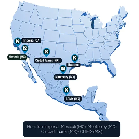 Noxguard DEF production and distribution facilities map across the United States and Mexico